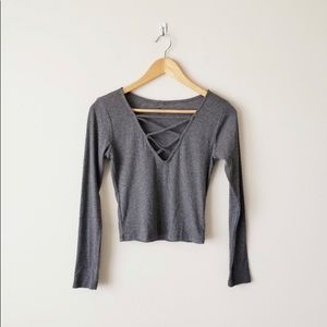 PACSUN Me to We Criss Cross Long Sleeve Top